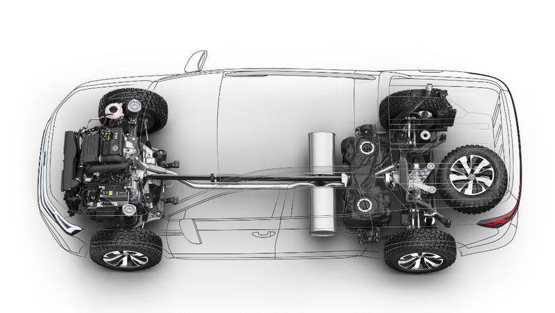 Illustration for article titled The Unibody Volkswagen Tarok Pickup Has a Cool Extendable Bed